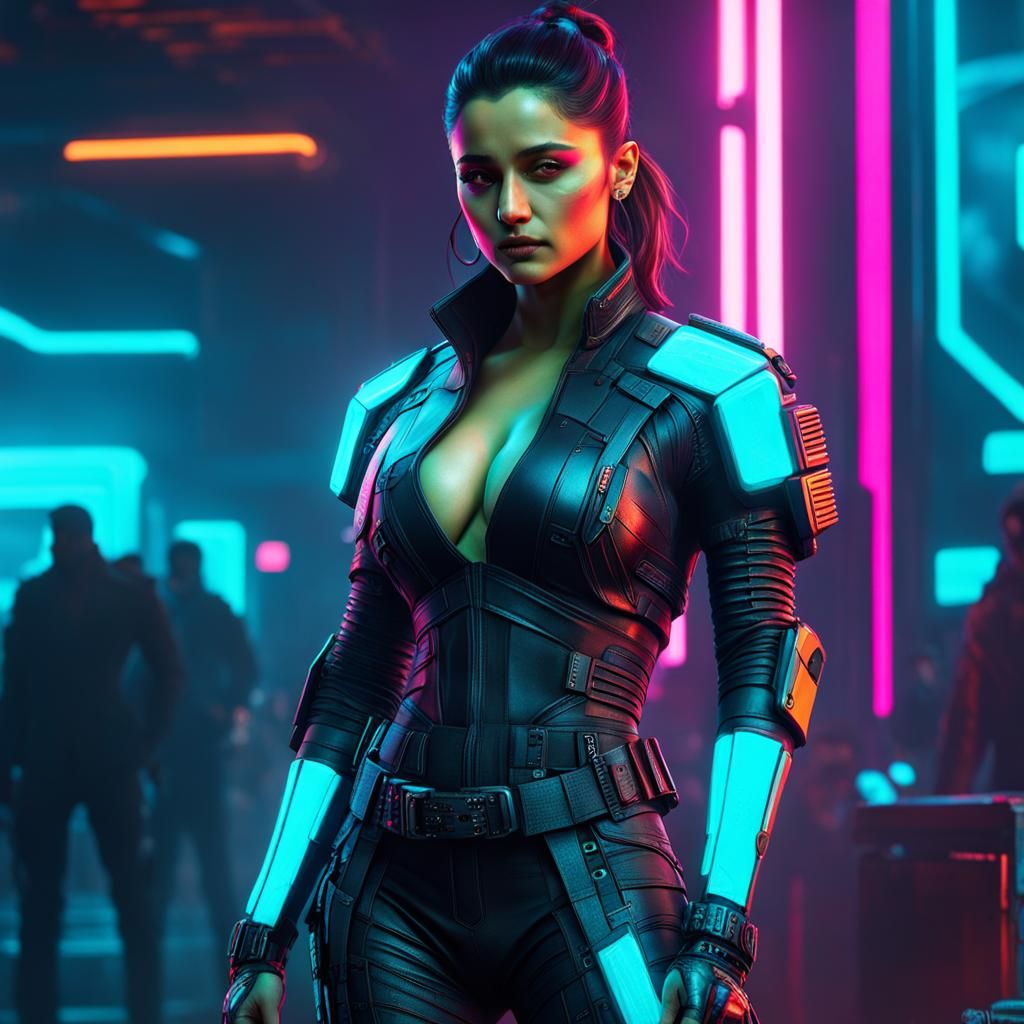 South-Asian cyberpunk girl