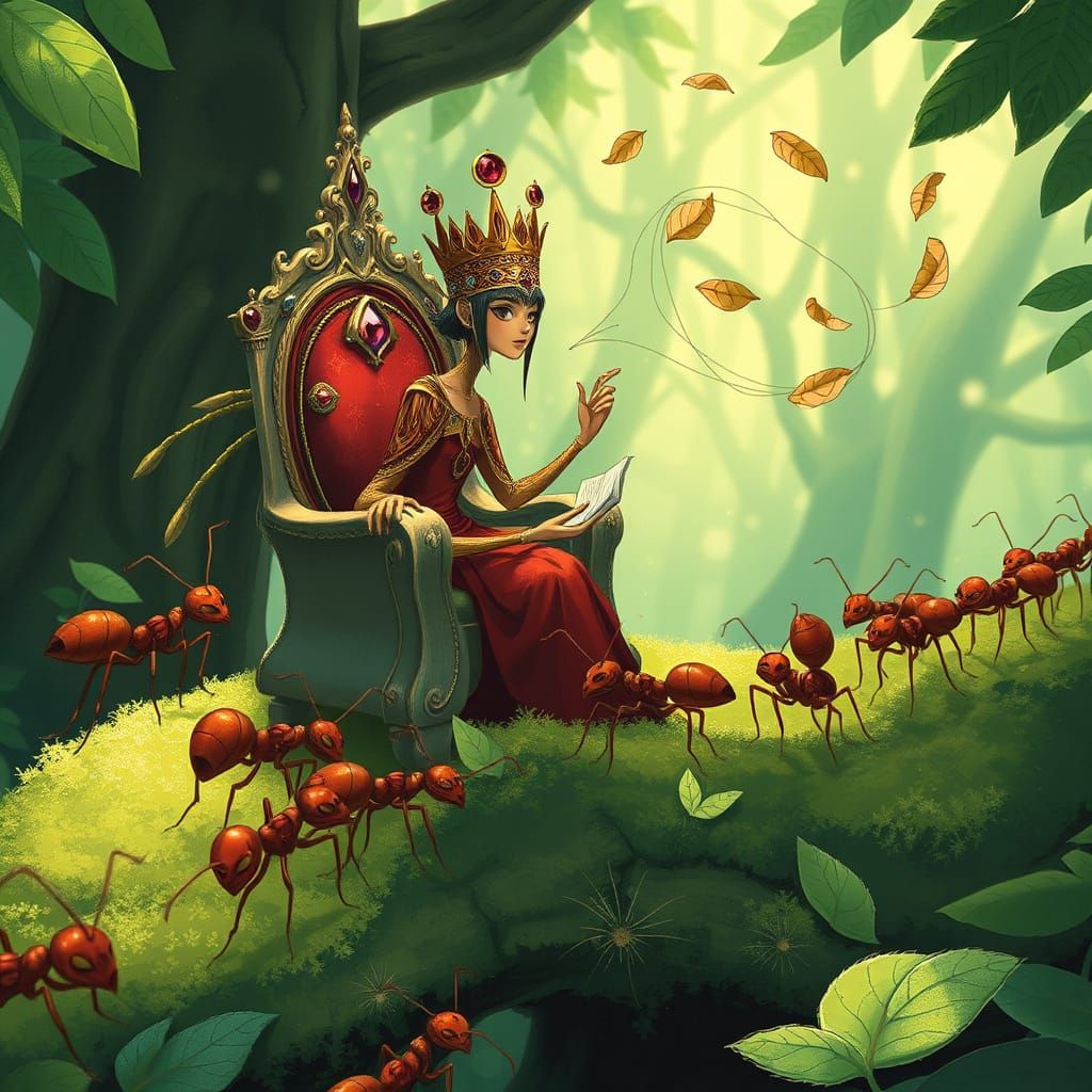 Regal Ant Queen Reigns Over Forest Realm in Whimsical Anime ...