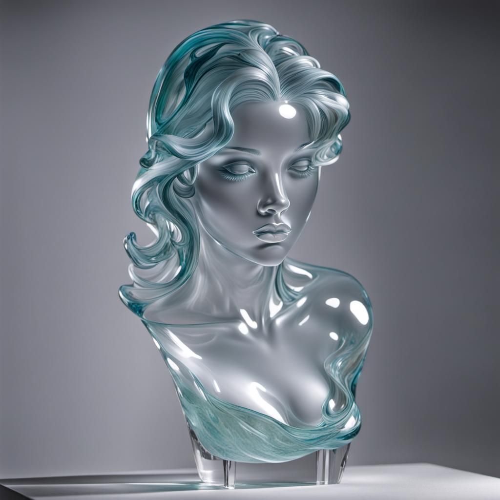 Elegant Glass Sculpture of a Woman