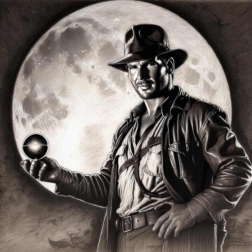 Indiana Jones and the Holy Grail: Charcoal Silhouette