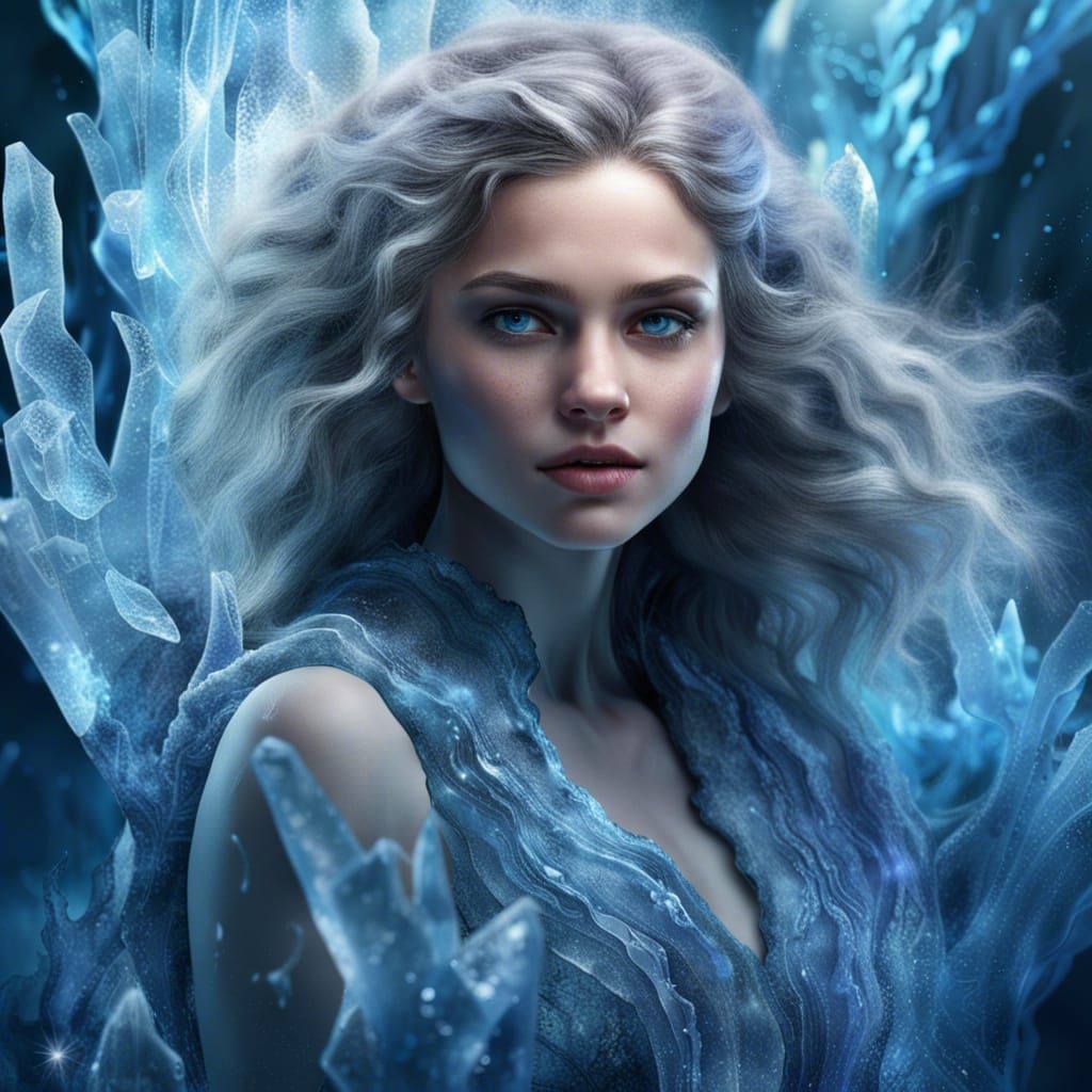 Icy Girl Portrait in Detailed Digital Art