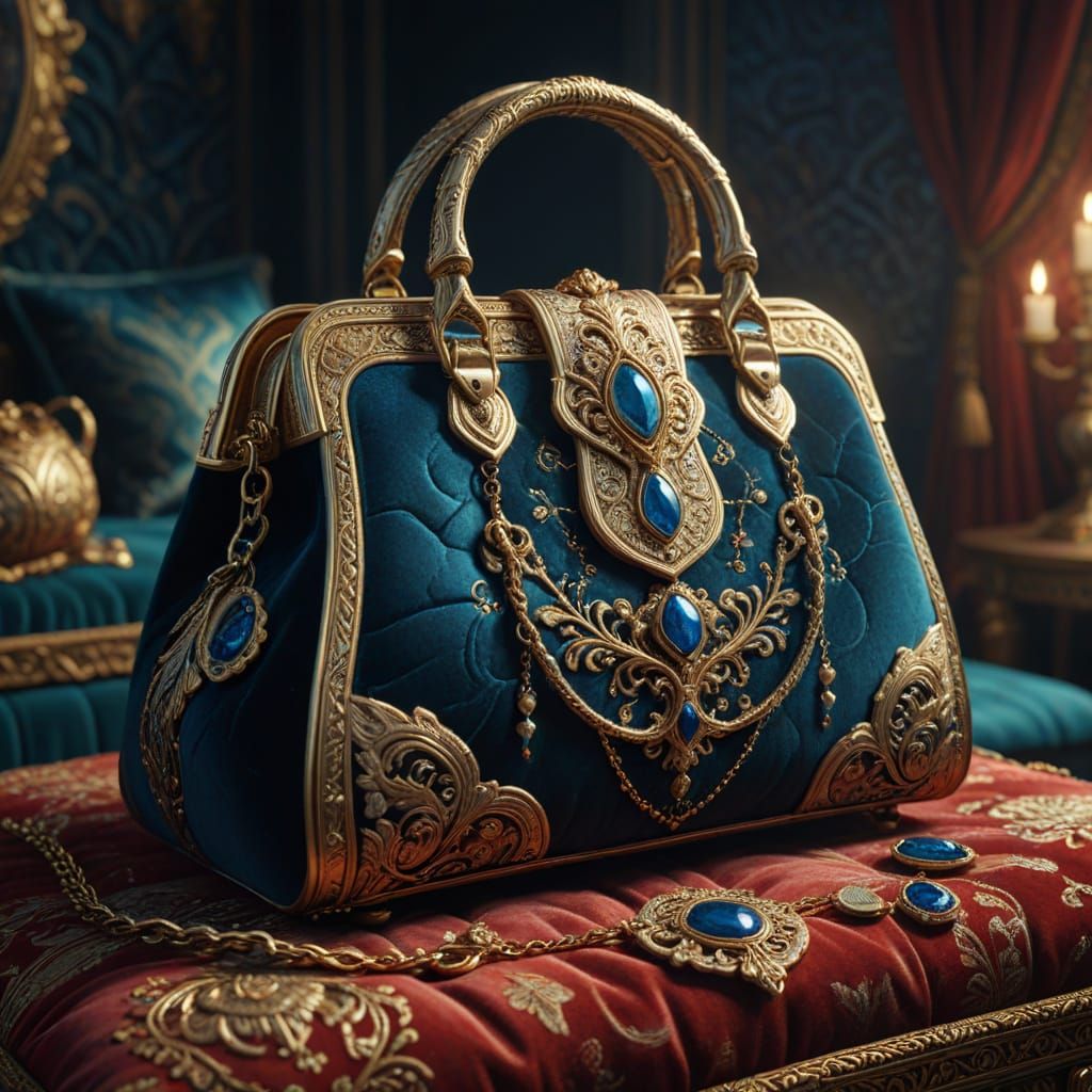 Fantasy Handbag on Velvet Cushion Masterpiece