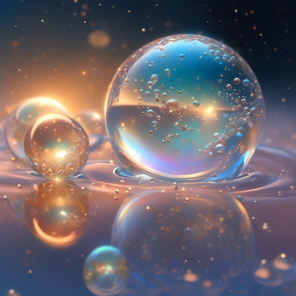 Sparkling Bubbles in Soft Watercolor Style