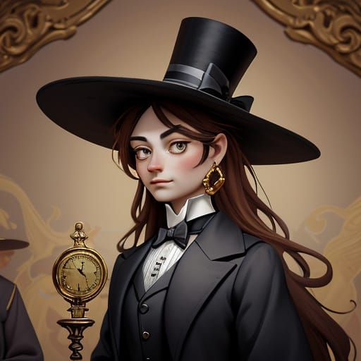 Victorian Cats in Top Hats and Capes: Whimsical Oil Painting