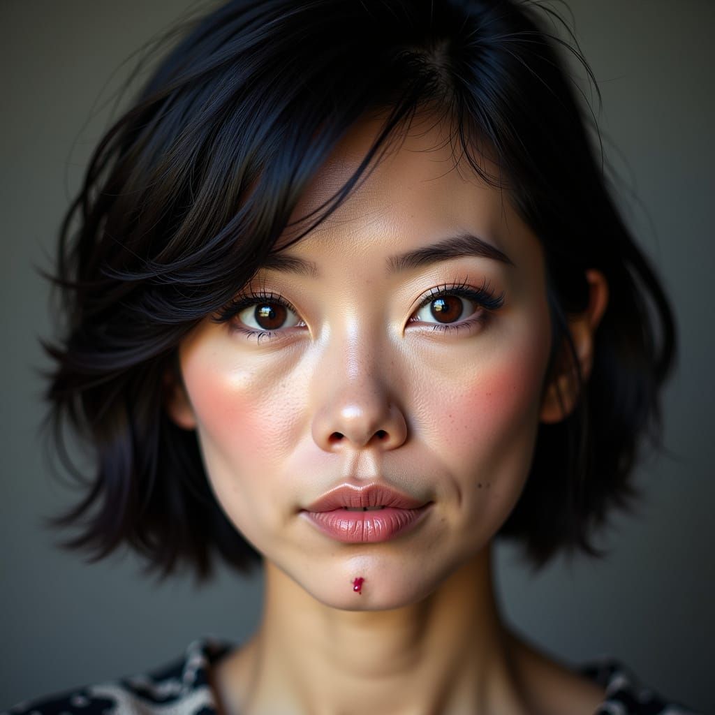 Portrait of a Resilient 45-Year-Old Woman