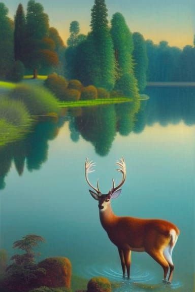 Lush Green Riverbank with Wild Grasses