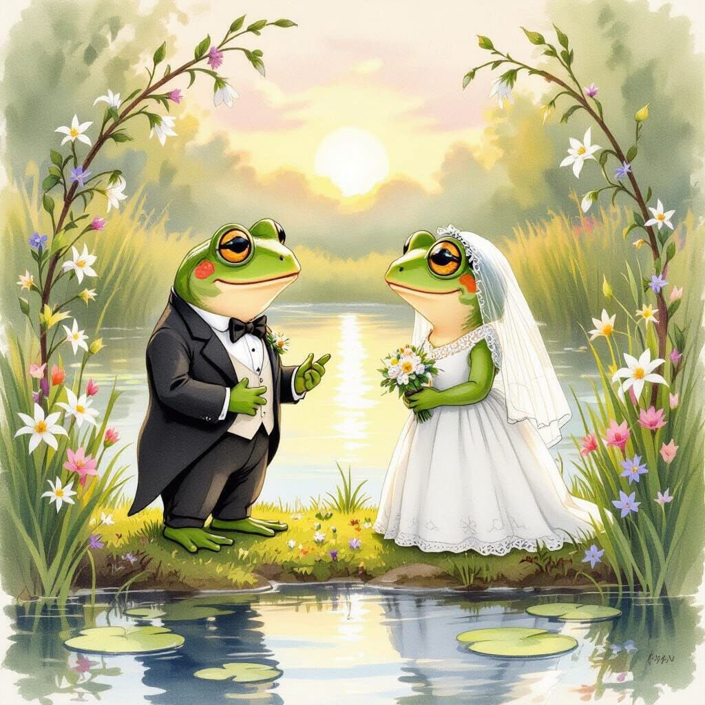 Frogs Fred and Emma's Enchanting Wedding by Lily Pond