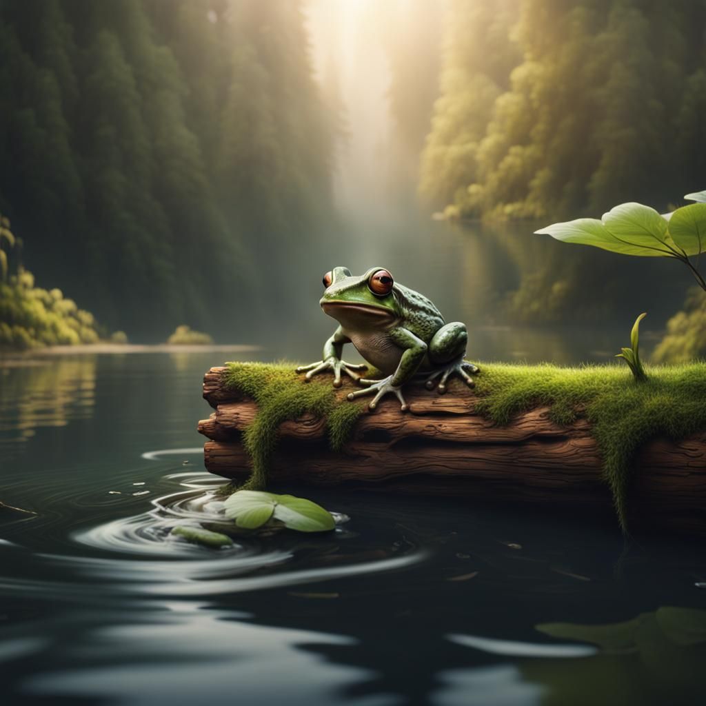 Frog on Log: Cinematic Digital Painting