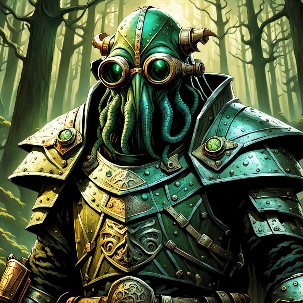 An action-packed, wide-format comic-style illustration in a Dieselpunk and high fantasy style, set in a dark medieval fa...