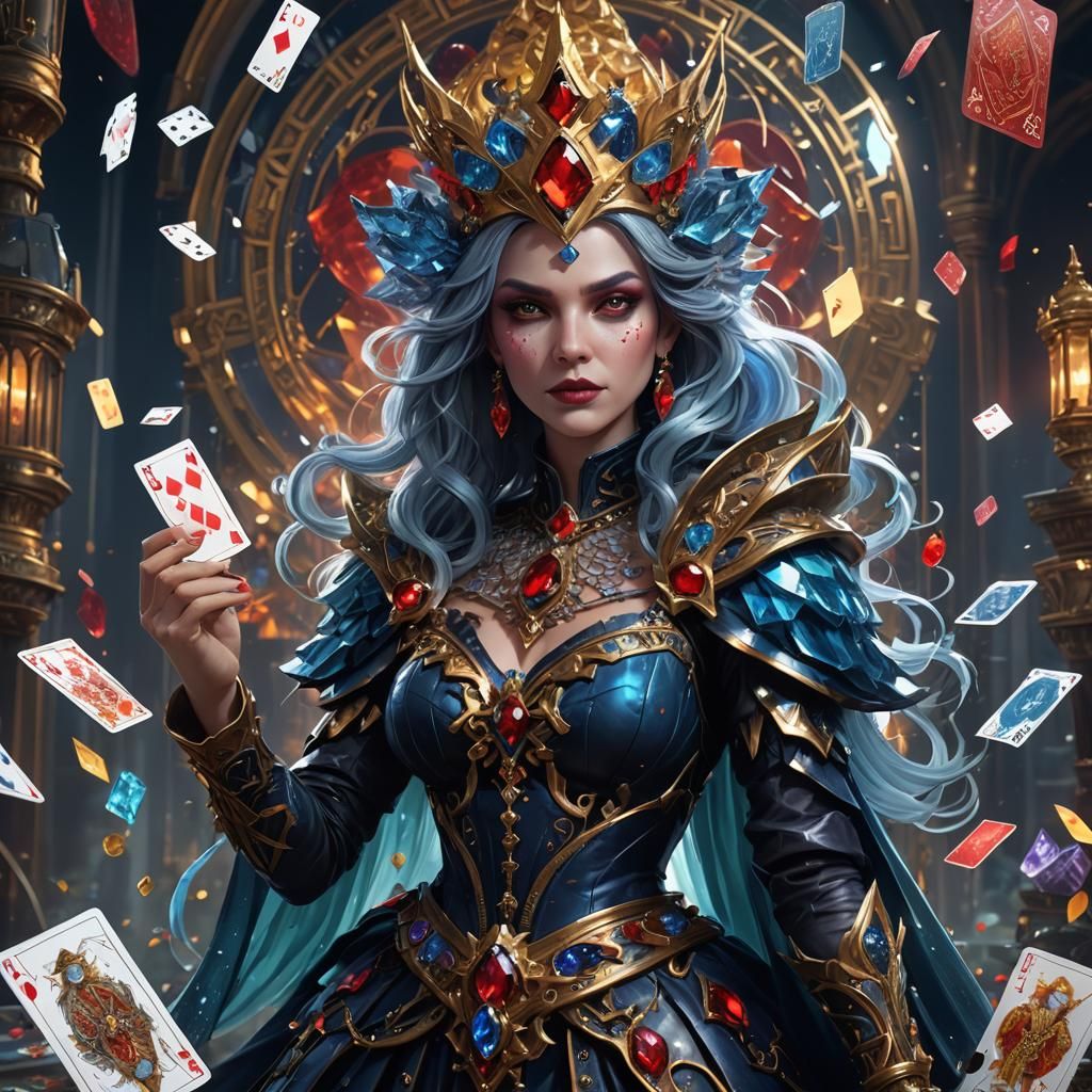 Crystal Witch Queen of Cards in Fantasy Art