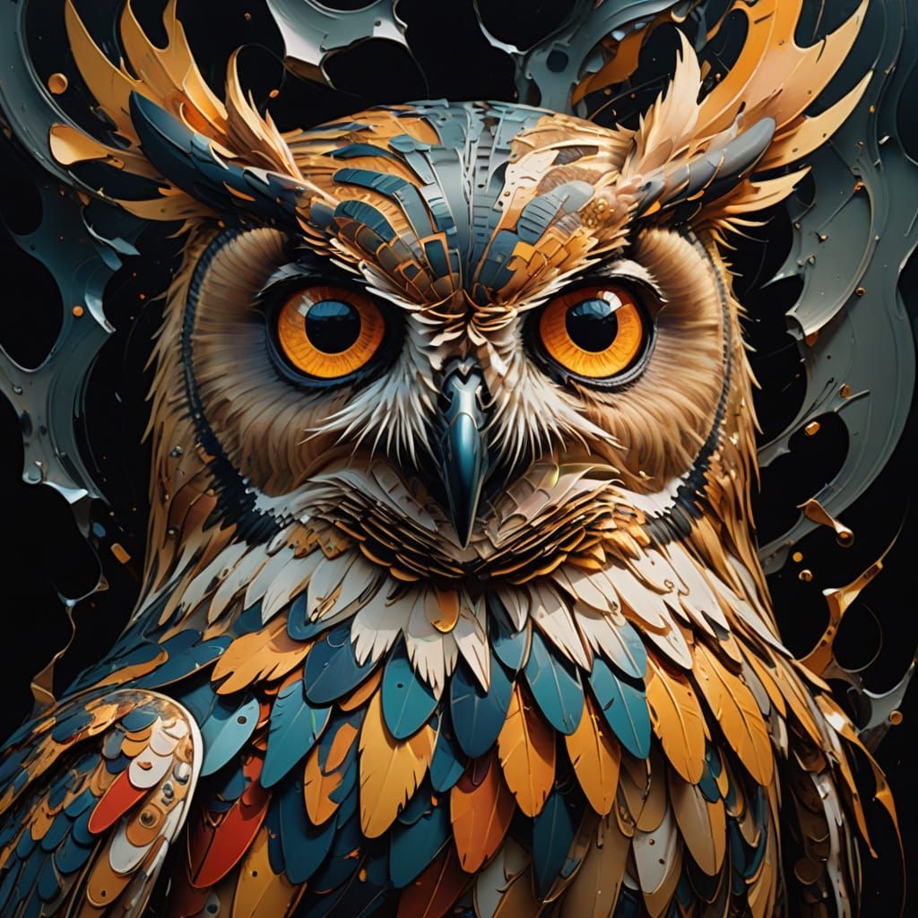 Haunting Owl in a Swirling Vortex of Deception