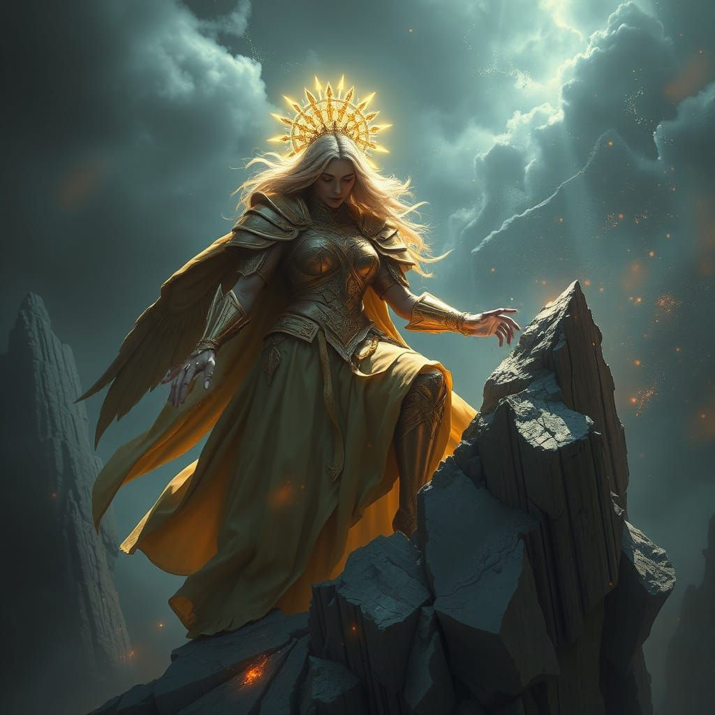 Ethereal Saintess Fights Corruption in Vibrant Fantasy Realm