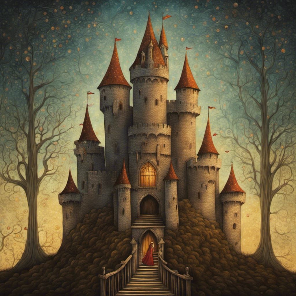 Medieval Princess in Surrealist Style