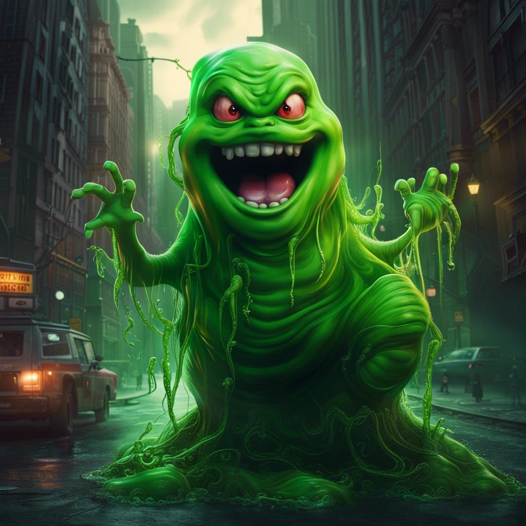 Slimer Ghostbusters Digital Art Masterpiece