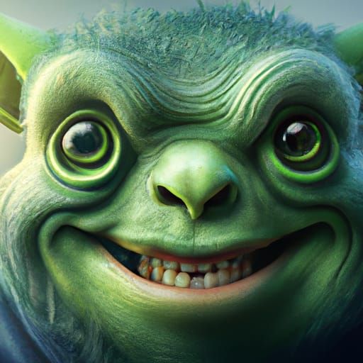 Cute Alien Portrait in Hieronymus Bosch Style