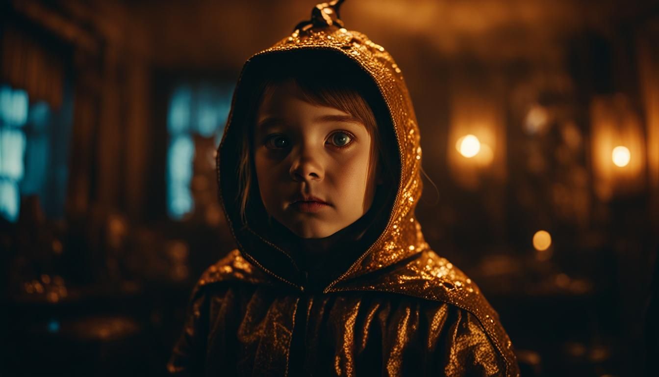 Girl in Halloween Costume: Cinematic Portrait
