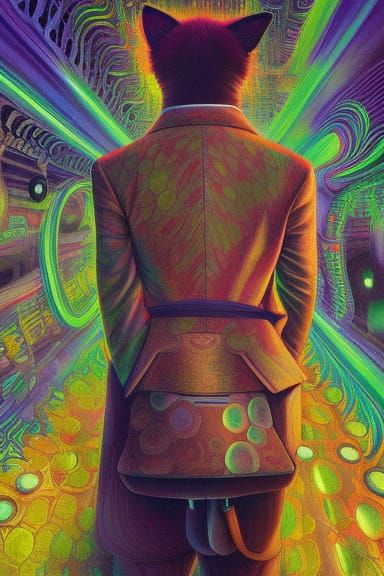 Dog in Human Suit: Studio Ghibli Action Painting