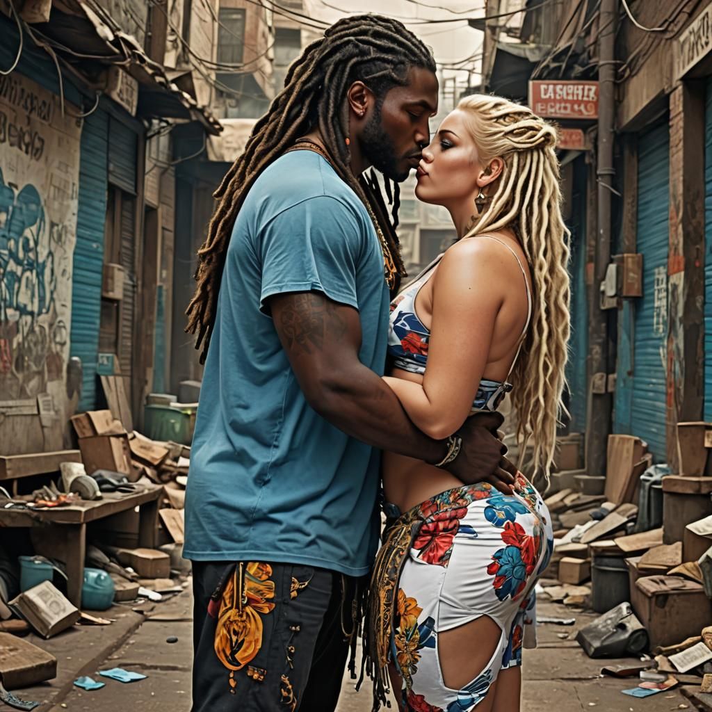 Passionate Kiss: A Voluptuous Digital Matte Painting