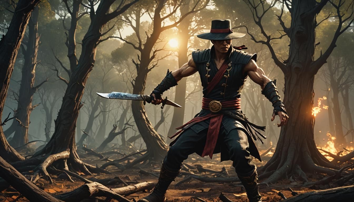 Kung Lao in Dark Forest: 3D Game Cinematic