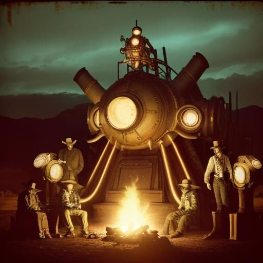 Steampunk Wild West: Mutant Time Traveler in Antique Photo