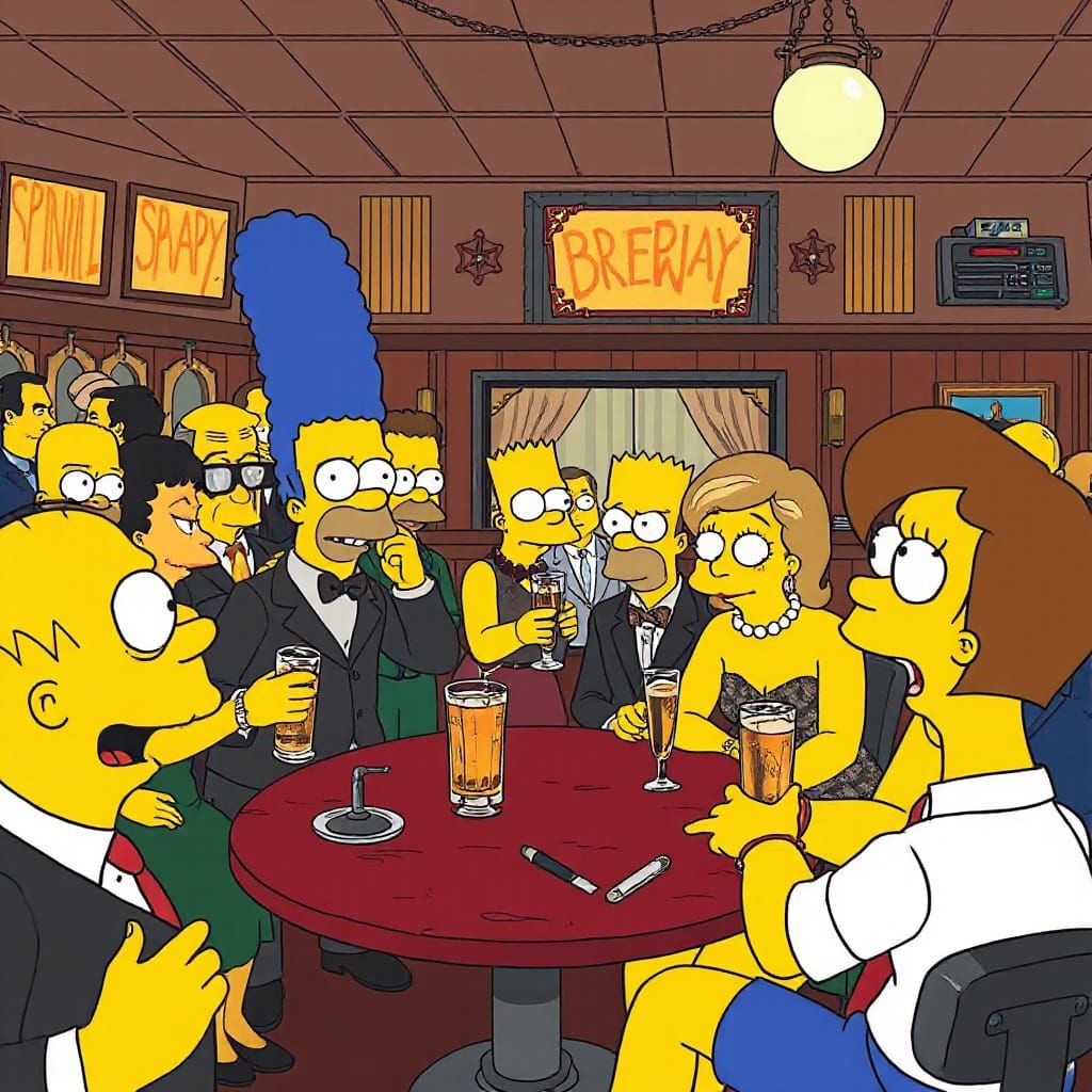 1920s Speakeasy, in Simpsons, style