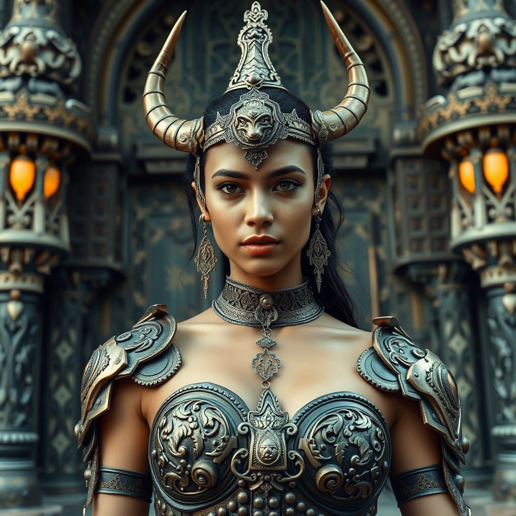 Celestial warrior in a mythical embrace