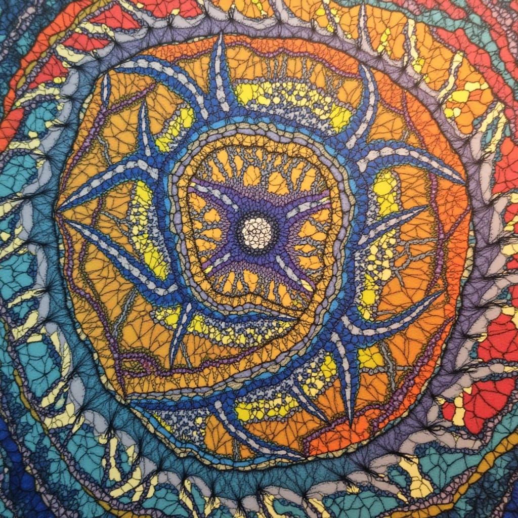 Abstract Fractal Composition with Fresco and Origami Element...