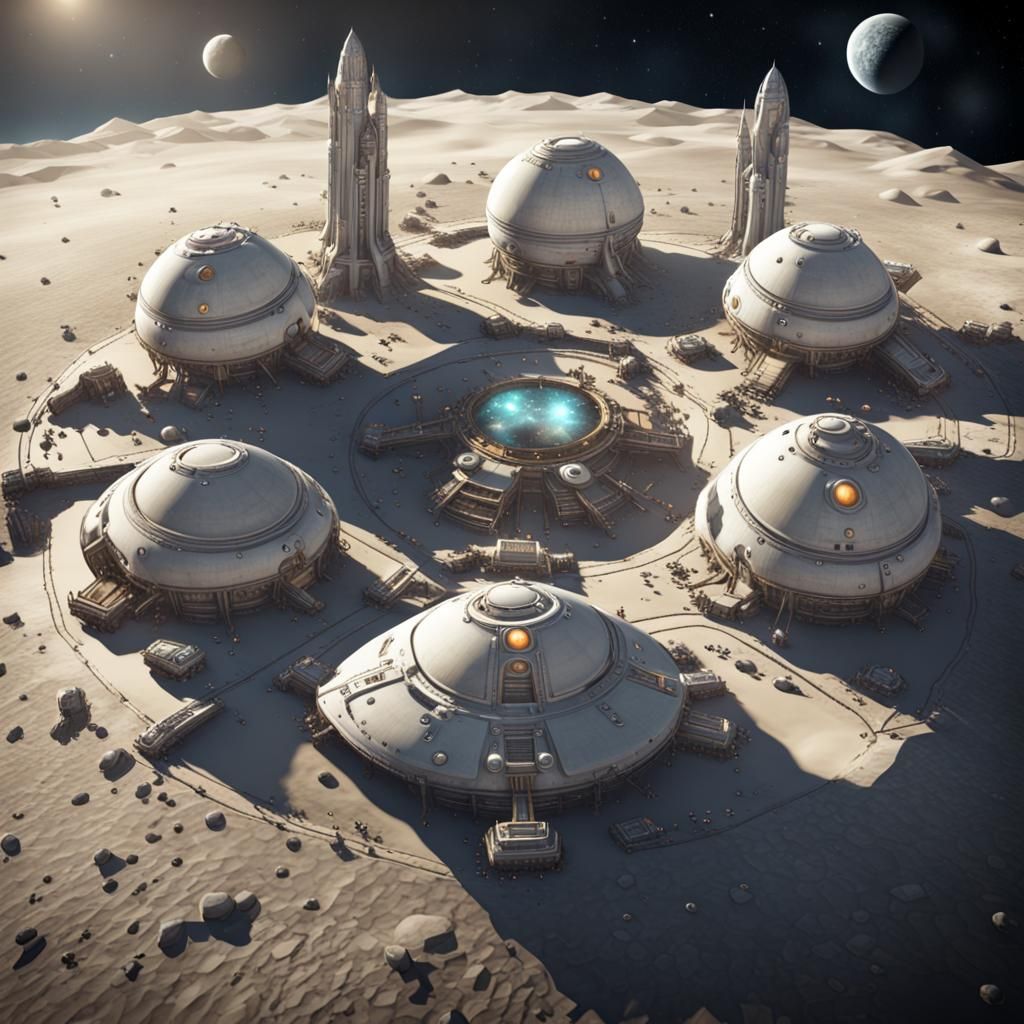 Futuristic Lunar City in Capsules