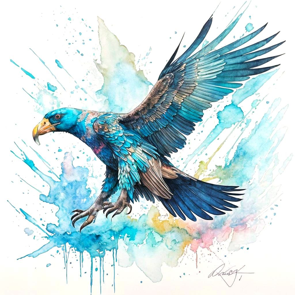 Condor Soaring in Andes, Made of Sea Glass