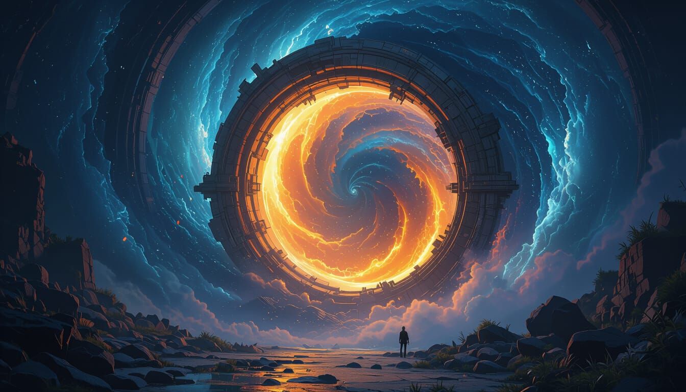 Fantastical Time Travel Portal Matte Painting