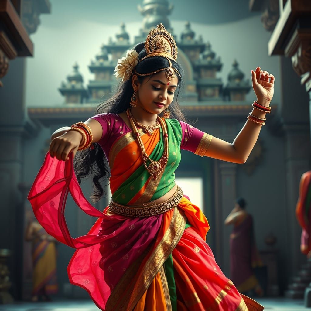 Goddess of Joy in Traditional Indian Temple