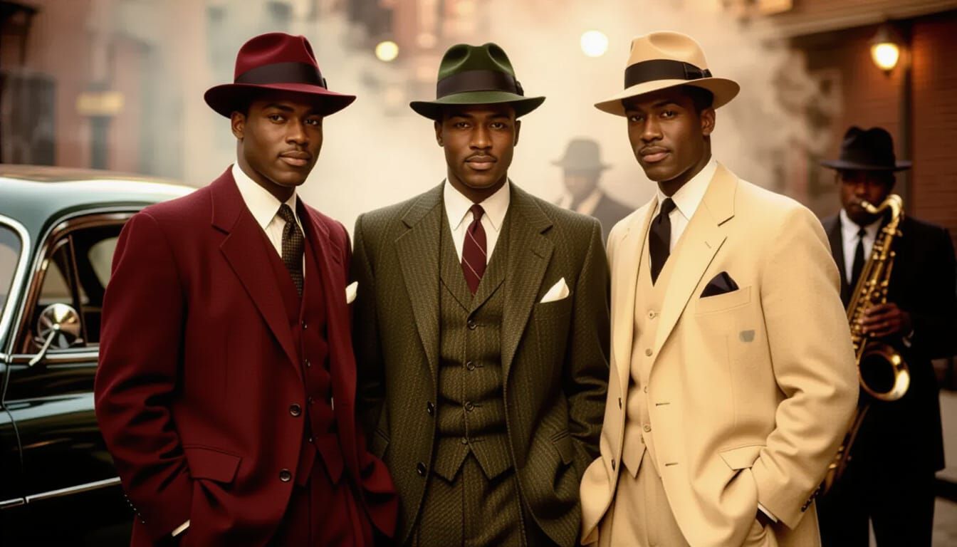 Stylish Men in Harlem, Inspired by Romare Bearden