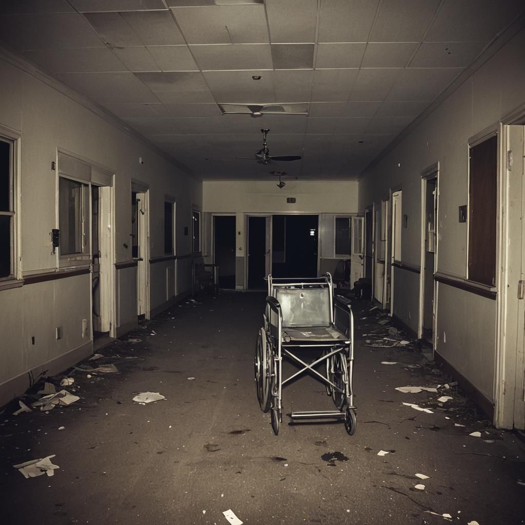 Eerie Abandoned Nursing Home at Night