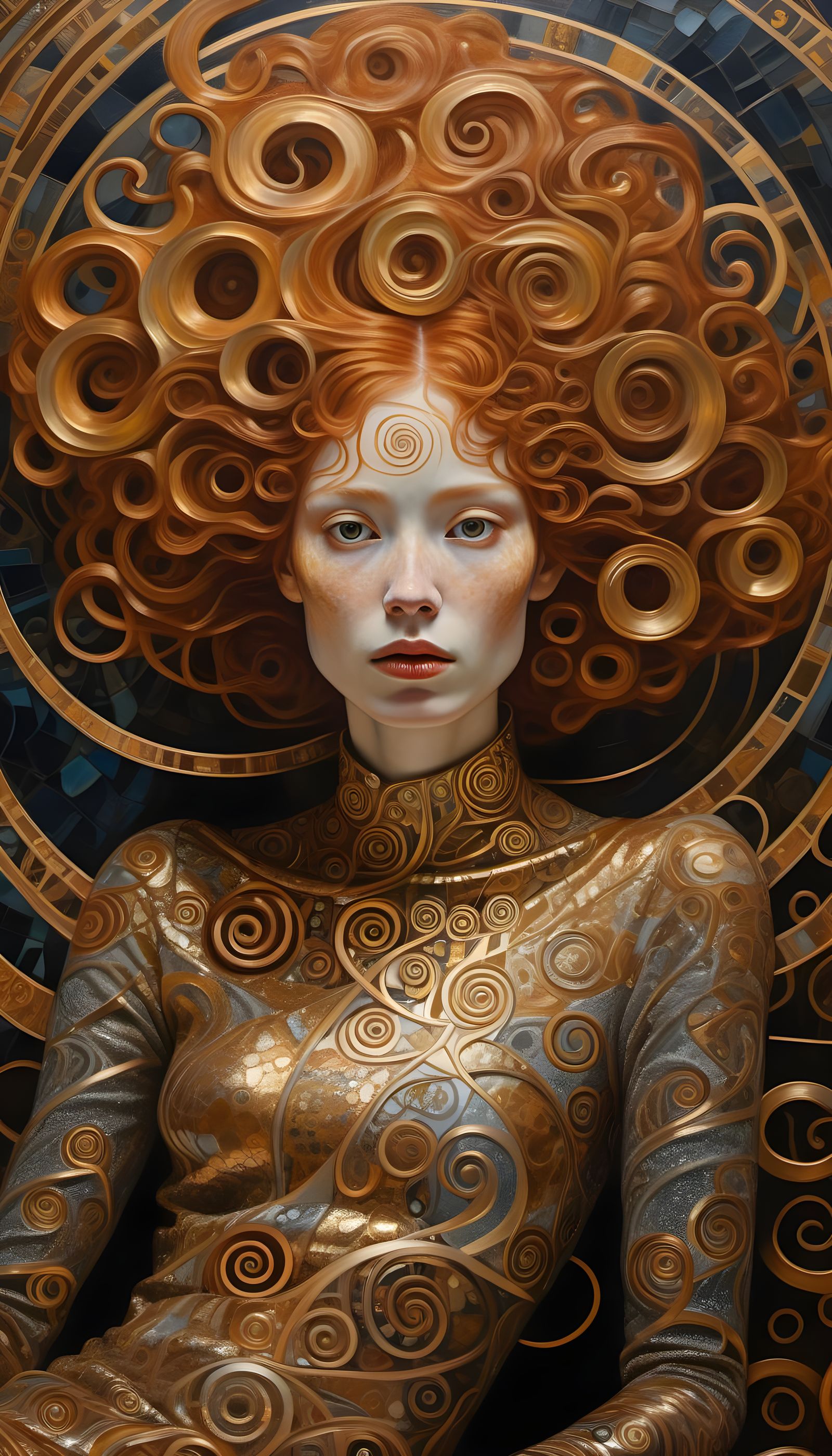 Ethereal Goddess in a Whirl of Golden Splendor