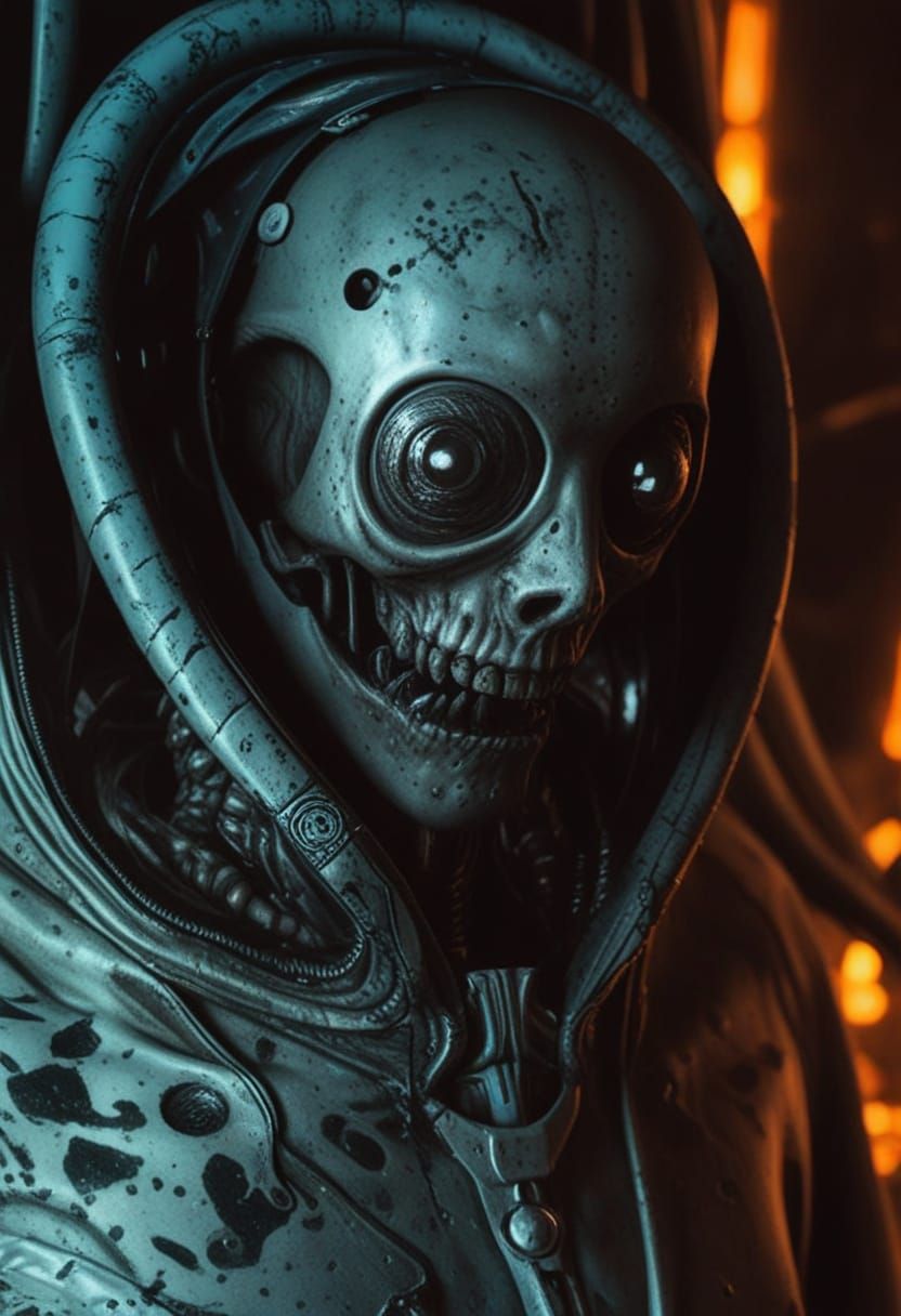 Surreal Sci-Fi Horror Graffiti in Photorealistic Style