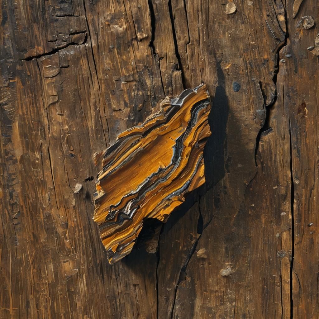 Tiger's Eye Mineral in Gouache Style