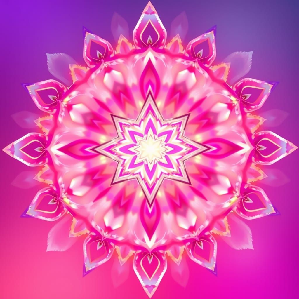 Luminous Crystal Mandala in Ethereal Style