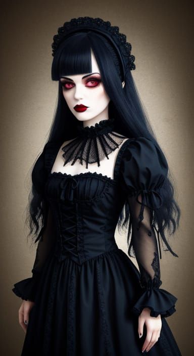 Gothic Doll in Dark Elegance