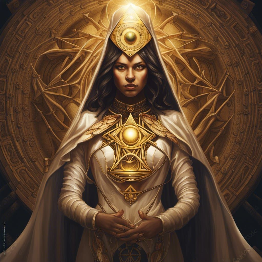 Luciferian High Priestess: Dark Horror Illuminati Portrait