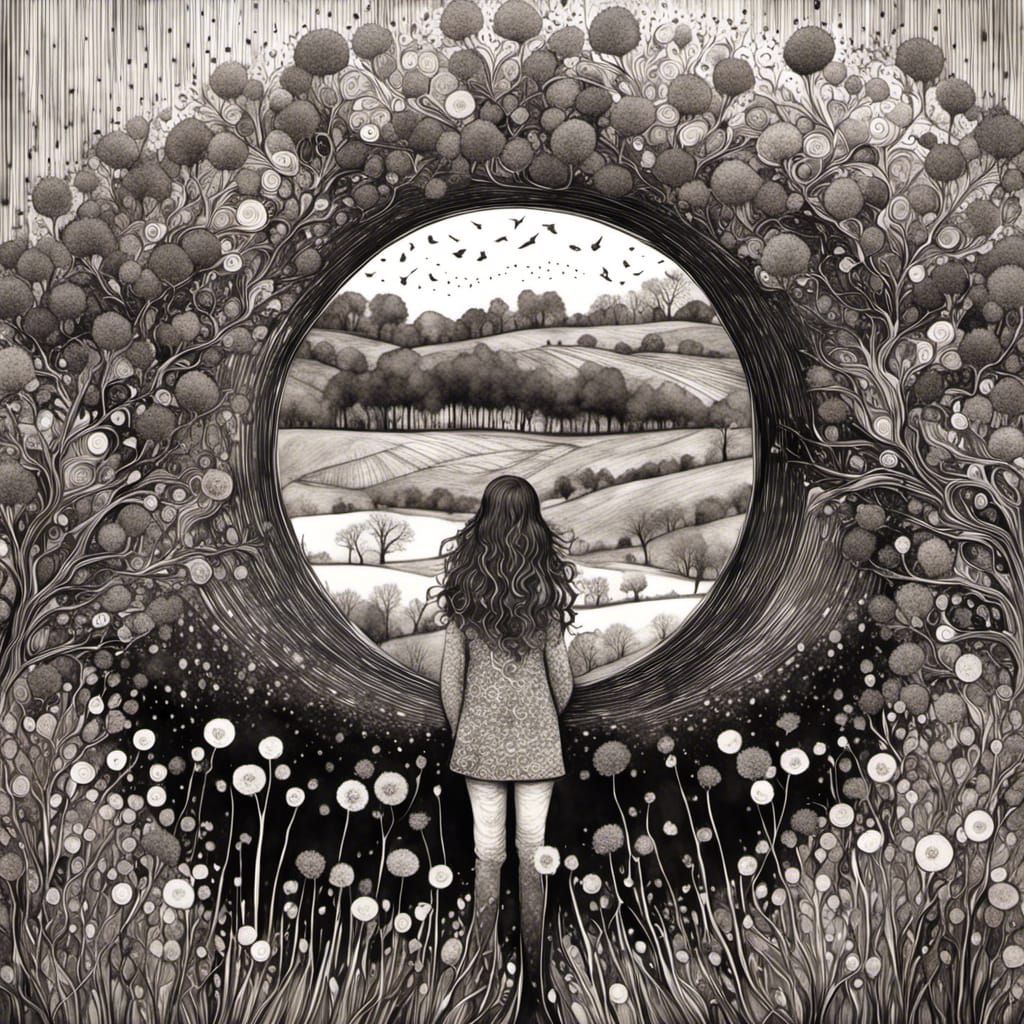 Tree with Liquid Ink Style