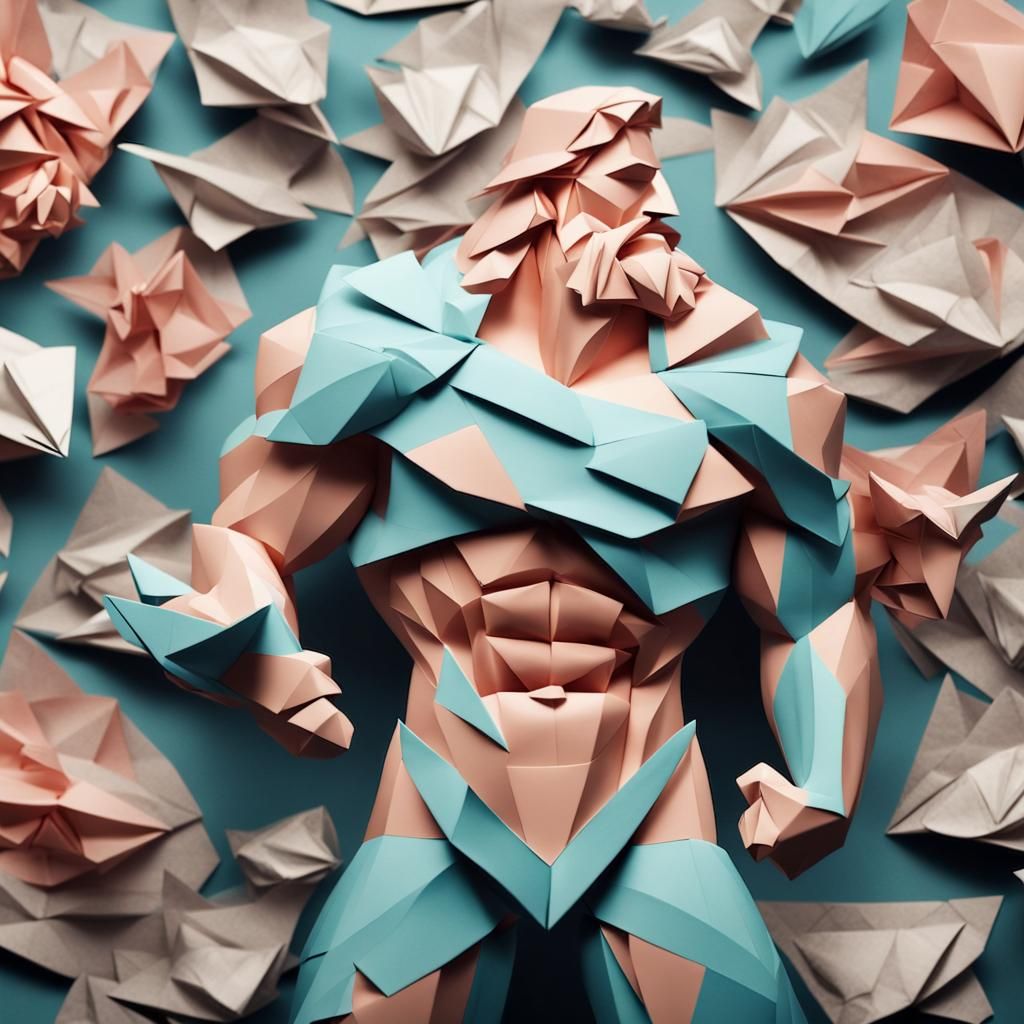 Origami Muscle Men Under the Sea