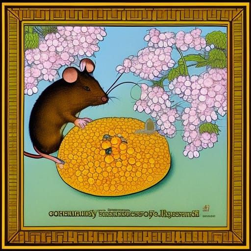 Mouse-Ox Tramples Blossoms in Sci-Fi Cranach Style