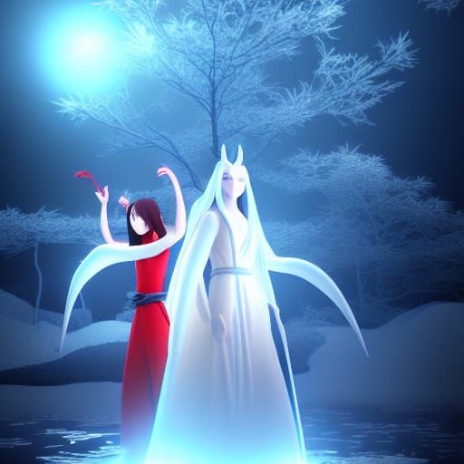 Ifrit and Yuki-onna: Animated Movie Poster