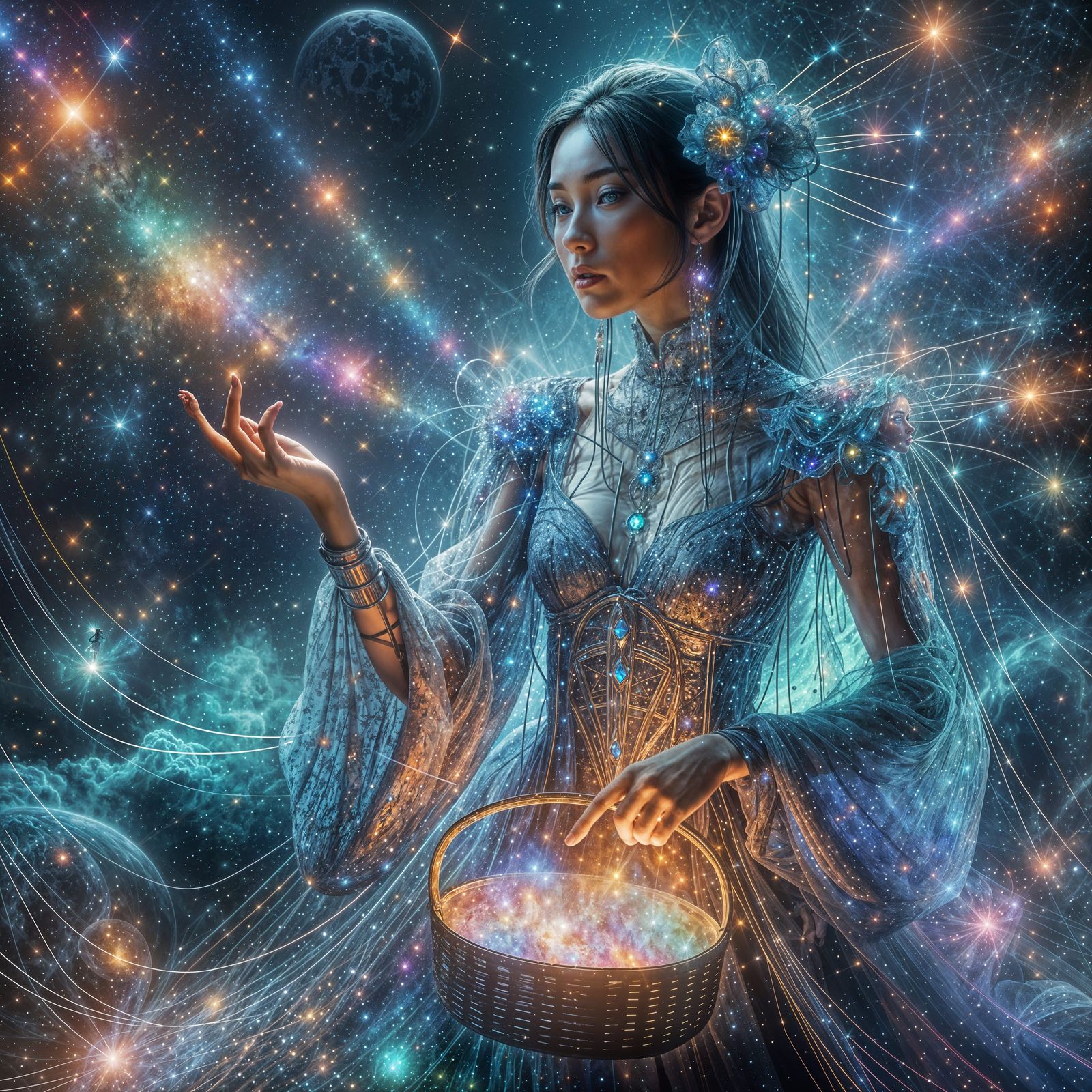 Cosmic Stardust Collector in Futuristic Style