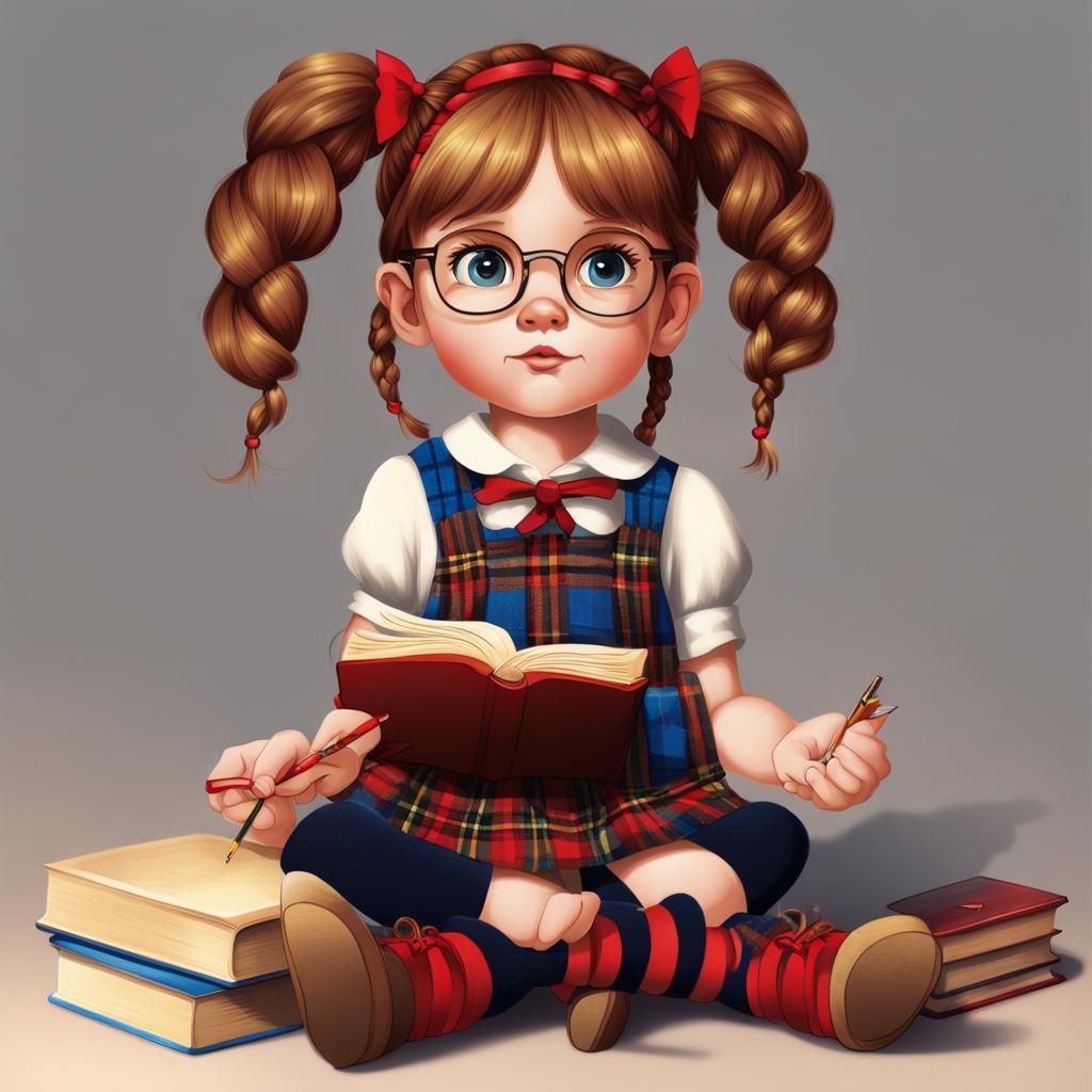 Twin Girls Portrait, Detailed Matte Painting