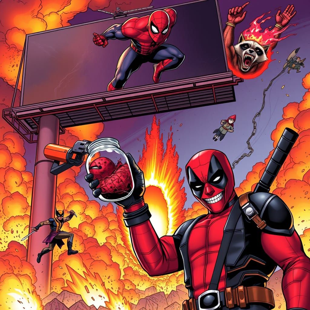 Deadpool Triumphs Over Thanos in a Marvel Comic Book Explosi...