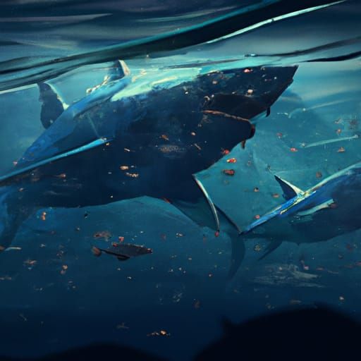 Demon Shark in Studio Ghibli Anime Style