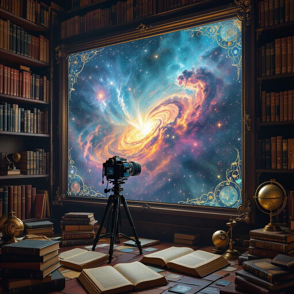 Cosmic Nebula Projected by Camera Obscura, Digital Art