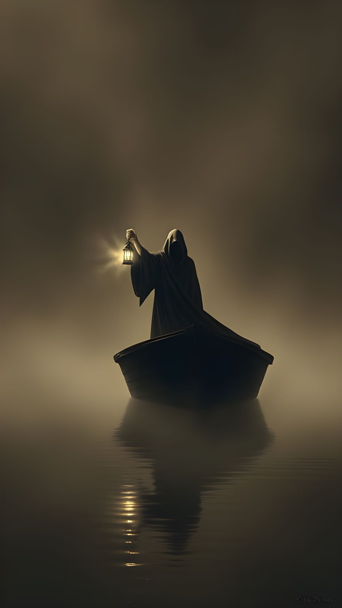 Dark Foggy Horror Scene in Grunge Matte Art Style