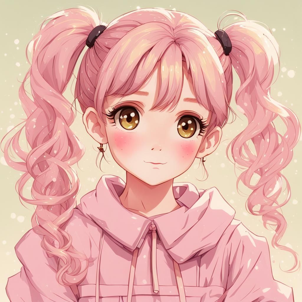 Pastel Pink Haired Girl in Yellow Dress
